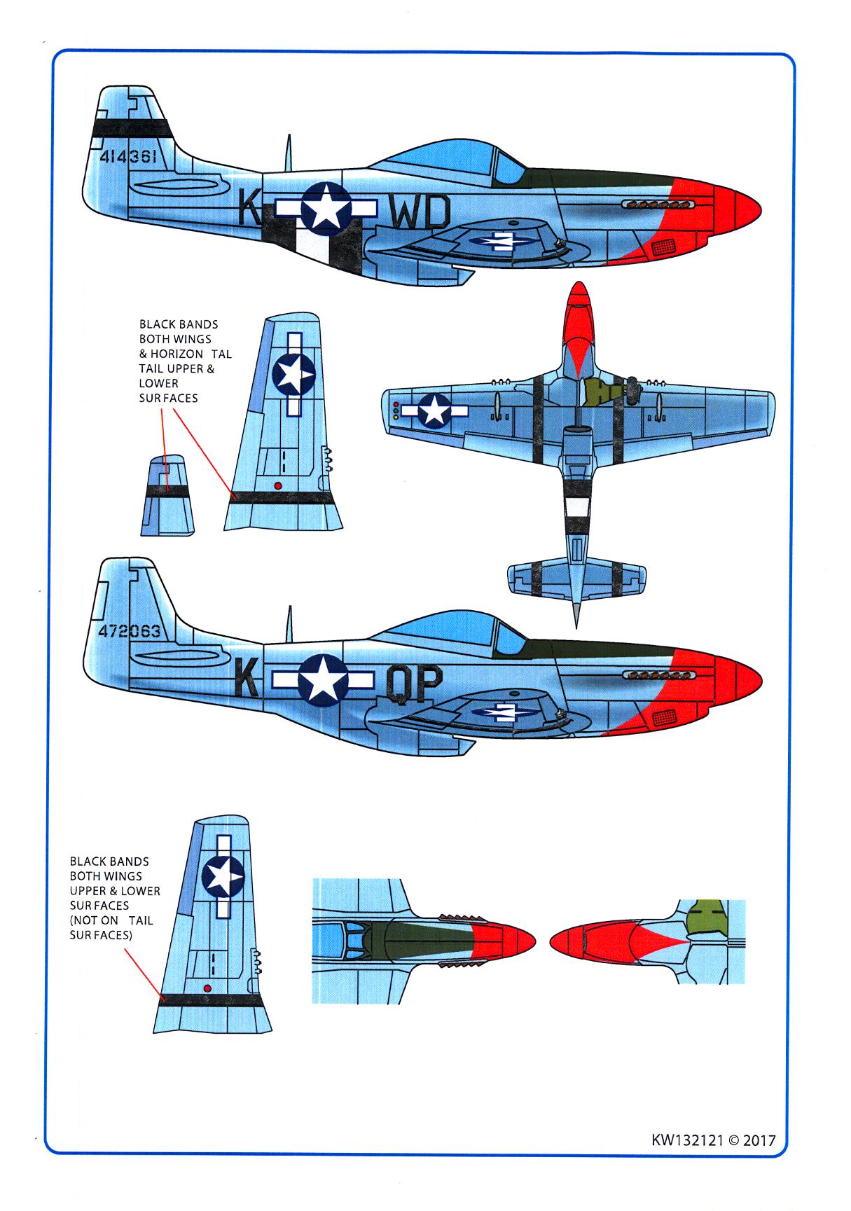 Kits World Decals 1/32 NORTH AMERICAN P51D MUSTANG Fiesty Sue & Lil